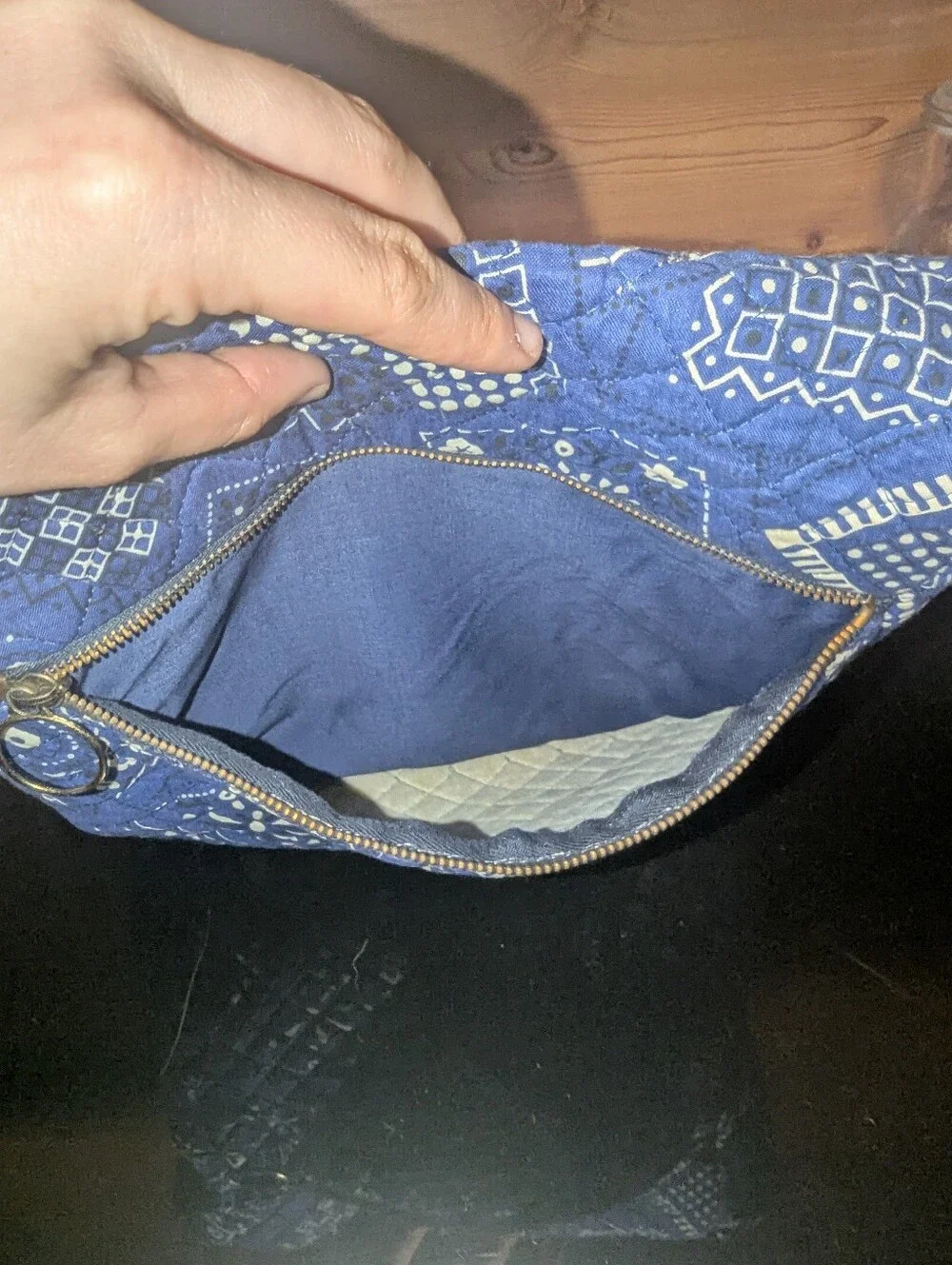 Vintage Quilted Blue Bandana Shoulder Bag